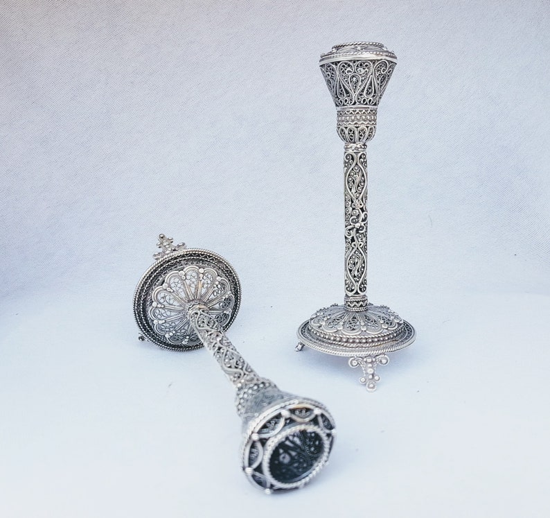 Large Shabbat Candlesticks Unique Wedding Gift Silver Etsy