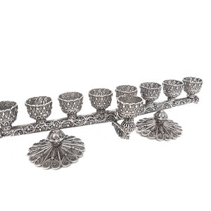 Flipping Hanukkiah, Menorah, Candlesticks Menorah, Chanukah Gift, Unique Jewish Gift, Judaica, Filigree Art ,Handmade in Jerusalem M020