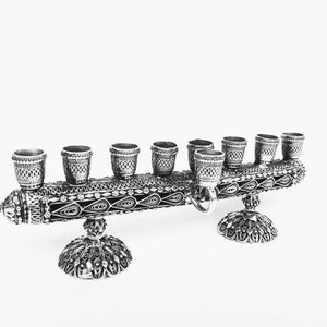 Candlesticks Menorah, One Of A Kind Menorah,  Filigree Art, Flipping Hanukkiah, Chanukah Gift, Unique Jewish Gift, Judaica, Hand made M017