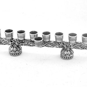 Beautiful Menorah, Silver Menorah,  Filigree Art, Flipping Hanukkiah, Chanukah Gift, Unique Jewish Gift, Judaica, Hand made M014