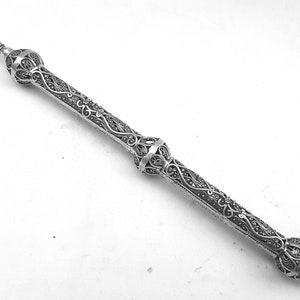 Yad Torah Pointer, Jewish Wedding gift, Judaica Gift, Yemenite Filigree Art, Sterling Silver, Handmade In Israel, Model 116