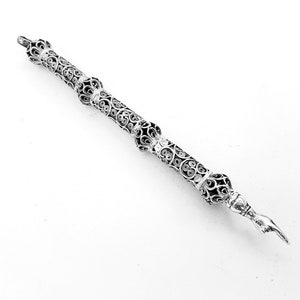 Decorated Yad Torah Pointer, Jewish Wedding gift, Judaica Gift, Yemenite Filigree Art, Sterling Silver, Handmade In Israel, Model 128