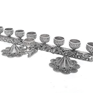 Stunning Menorah, Candlesticks Menorah,  Filigree Art, Flipping Hanukkiah, Chanukah Gift, Unique Jewish Gift, Judaica, Hand made M018