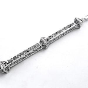 Special Wide Yad Torah Pointer, Jewish Wedding gift, Judaica Gift, Yemenite Filigree Art, Sterling Silver, Handmade In Israel, Model 120