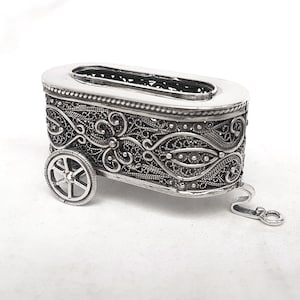 Unique Candle Holder For Havdalah, Jewish Wedding gift, Judaica Gift, Havdalah box, Yemenite Art, Sterling Silver 925, Made In Israel M015