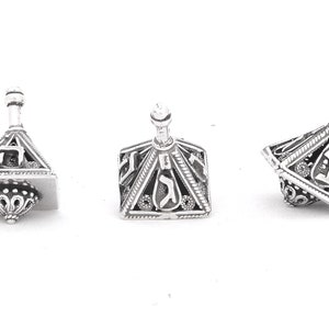 Unique Handmade Dreidel, Filigree Art Dreidel, Children Game, Jewish Gift, Judaica, Sterling Silver 925, Handmade In Israel Art, Model120
