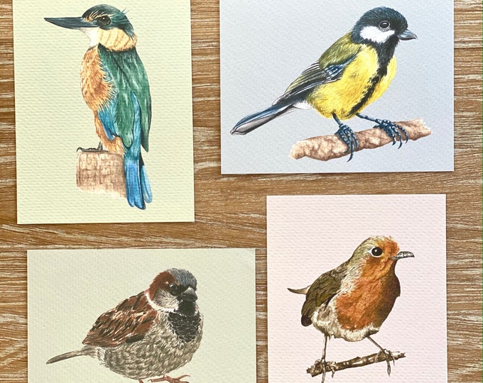 BIRDS POSTCARDS. Handmade, 100% eco-friendly and luxury stationery.