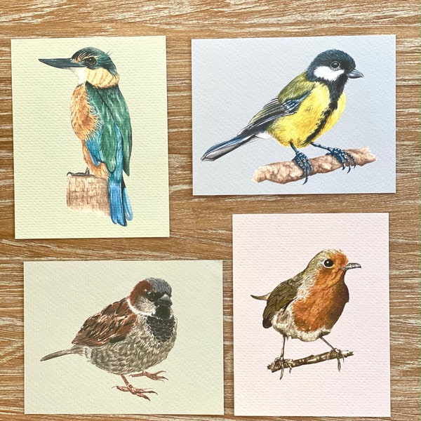 BIRDS POSTCARDS. Handmade, 100% eco-friendly and luxury stationery.