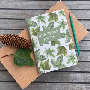 GRATITUDE JOURNAL botanical journal self care journal wellbeing recycled paper journal handmade journal sustainable stationery image 1