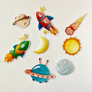 Pegatinas de vinilo de nave espacial - paquete de pegatinas para niños - pegatinas para portátiles - pegatinas decorativas - pegatinas impermeables - pegatinas para botellas de agua