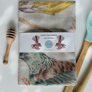 Tui on Harakeke LINEN TEA TOWEL