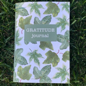 GRATITUDE JOURNAL botanical journal self care journal wellbeing recycled paper journal handmade journal sustainable stationery image 3