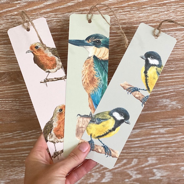 Garden Bird Bookmarks | Watercolour Bird Stationery | Eco-Friendly Gift Set