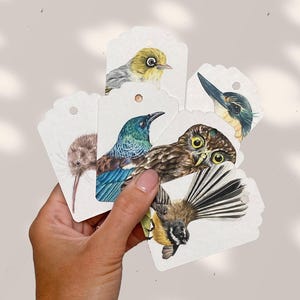 Neuseeland VÖGEL GESCHENKANHÄNGER. Handgemachte, 100% umweltfreundliche und luxuriöse Schreibwaren.