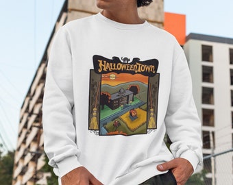 Halloween town sweatshirt, halloween sweatshirt vintage, cartoon halloween sweatshirt, vintage halloween sweatshirt, halloween crewneck