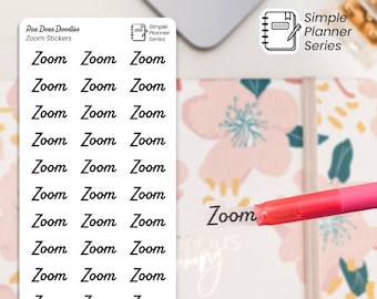 Zoom Planner Stickers | Clear Zoom Meeting Reminder Journal Labels