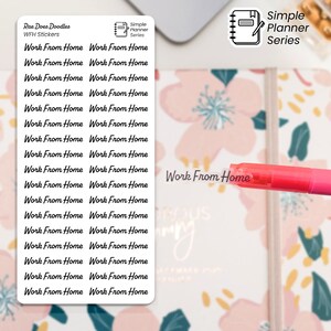 adesivos de planejador de trabalho em casa | Limpar rótulos de diário de lembrete de trabalho WFH