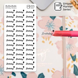 Clear Birthday Planner Stickers | Simple Birthday Planner Stickers | B-day Icon Planner Stickers