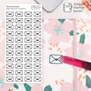 Adesivos transparentes para planejador de correio com mini envelope | Adesivos de ícone de correio | Adesivos de planejador de cartas