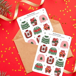 Foglio adesivo brutto maglione di Natale / Adesivi brutto maglione per pianificatori di vacanze e diario