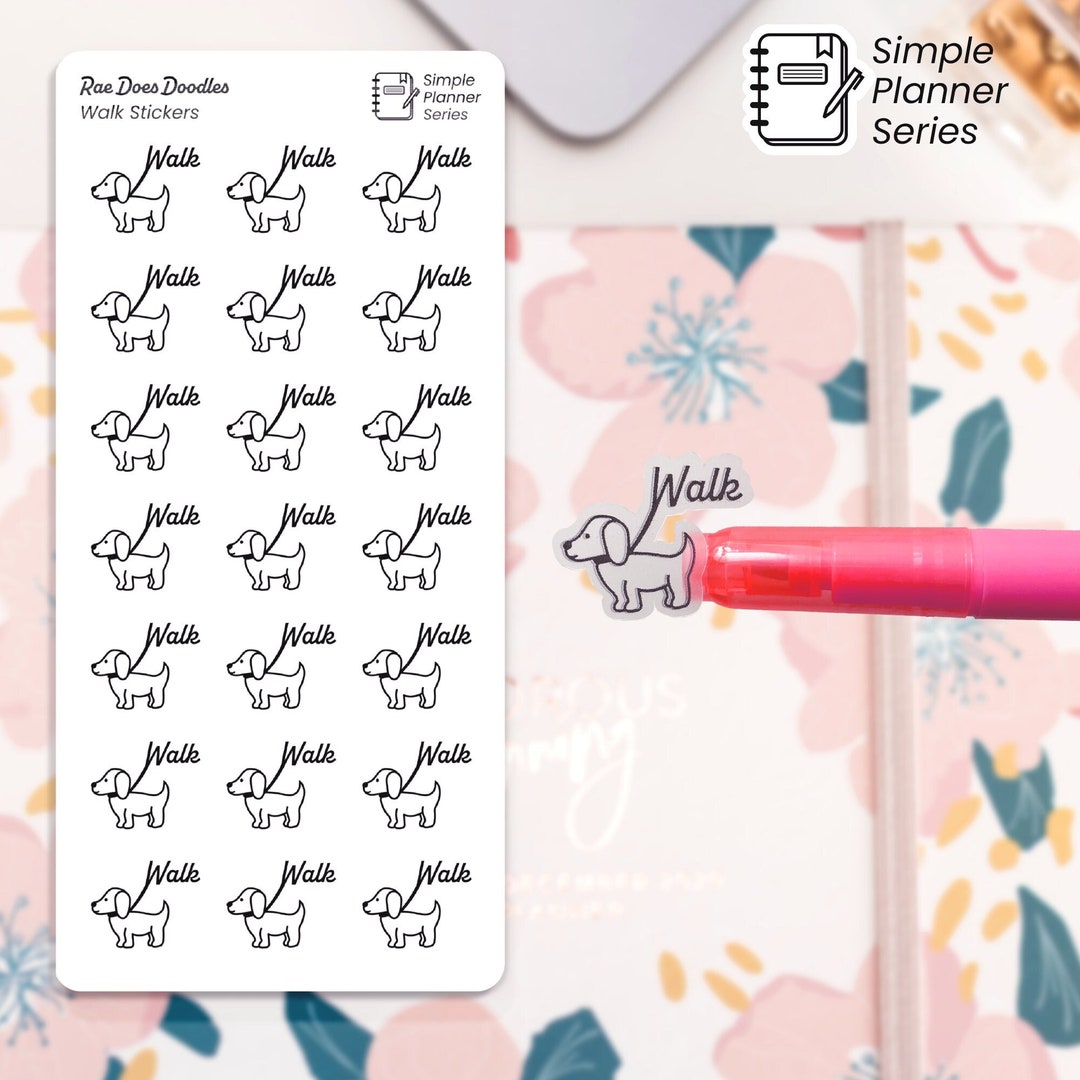 dog-walk-planner-stickers-clear-dog-walk-reminder-journal-labels-etsy