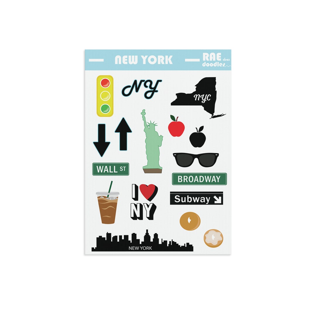NYC - New York City Sticker Sheet - Planner and Journal Stickers - Etsy