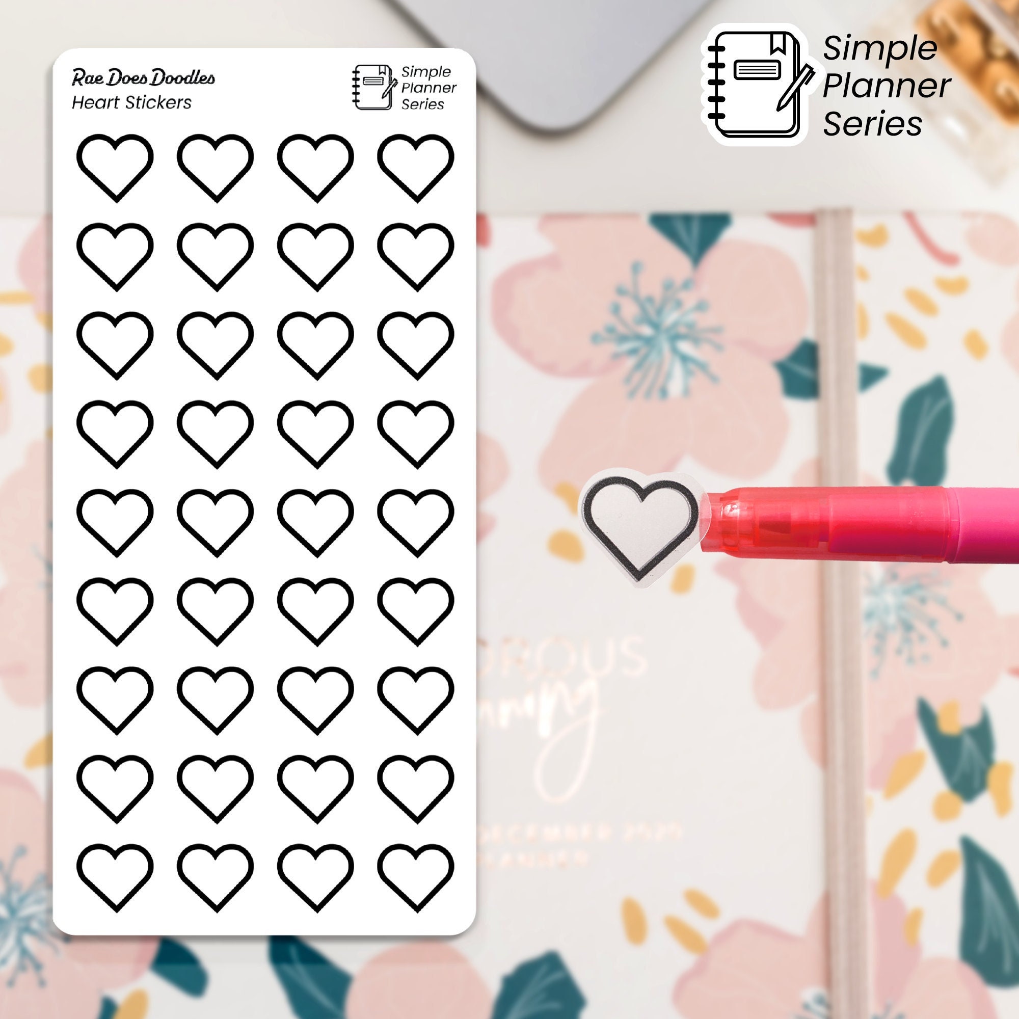 Mini Heart Planner Stickers Small Heart Stickers Tiny Planner