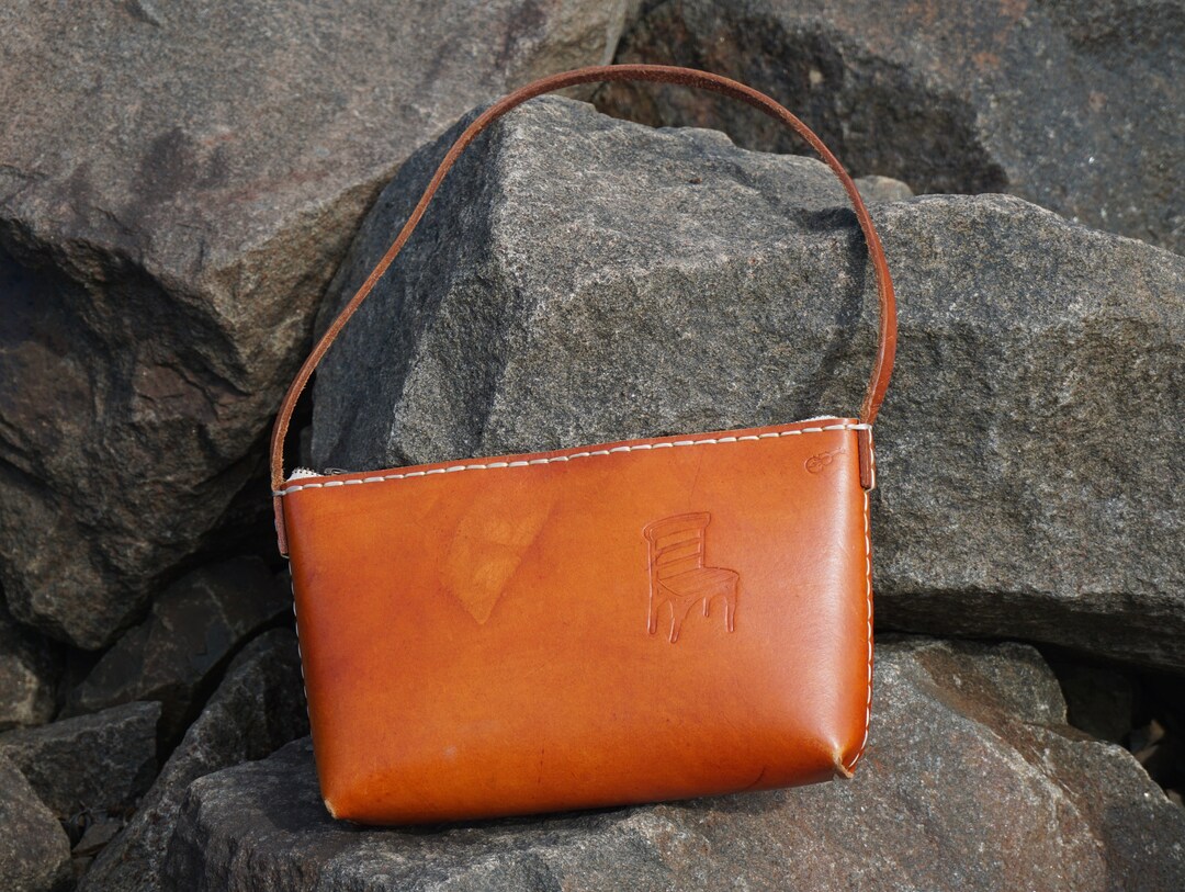 Handcraft Leather Bag, Handmade Shoulder Bag, Minimalist Hand Stitched
