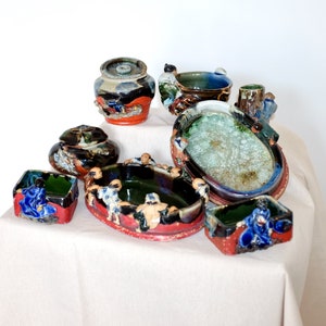 Japanese Sumida Pottery Dishes