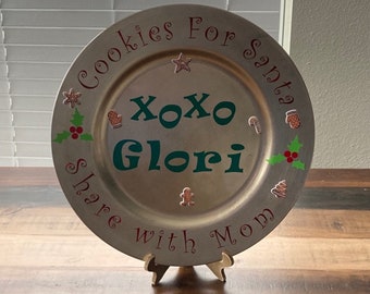Cookies For Santa Charger Plate | Festive Christmas Holiday Plate
