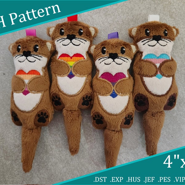 Pride Otter Charm ITH Digital Pattern