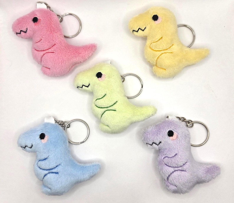 Chibi Dinosaur Plushie Keychain ~ Ankylosaurus - Brachiosaurus- Stegosaurus - Triceratops - Tyrannosaurus Rex ~ T. Rex