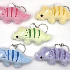 Chibi Dinosaur Plushie Keychain ~ Ankylosaurus - Brachiosaurus- Stegosaurus - Triceratops - Tyrannosaurus Rex ~ Triceratops