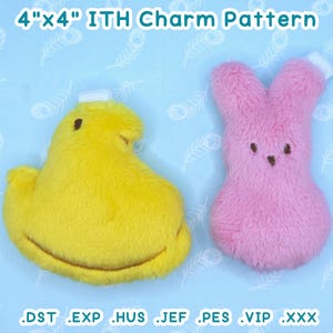 Marshmallow Chick & Bunny Charm ITH Embroidery Pattern