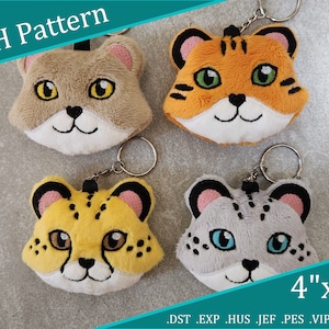 Big Cat Plushie Charm ITH Digital Patterns ~ Cheetah - Lioness - Snow Leopard - Tiger ~
