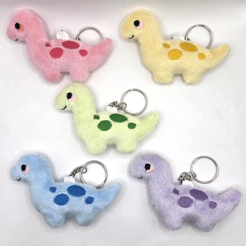 Chibi Dinosaur Plushie Keychain ~ Ankylosaurus - Brachiosaurus- Stegosaurus - Triceratops - Tyrannosaurus Rex ~ Brachiosaurus