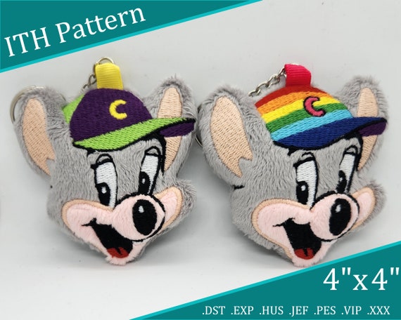 Chuck E Cheese Inspired Charm Keychain ITH Embroidery Pattern - Etsy