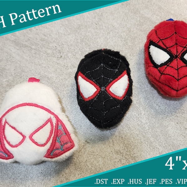 Spiderverse Plushie Charm ITH Digital Patterns ~ Miles Morales - Gwen Stacy - Peter B. Parker ~