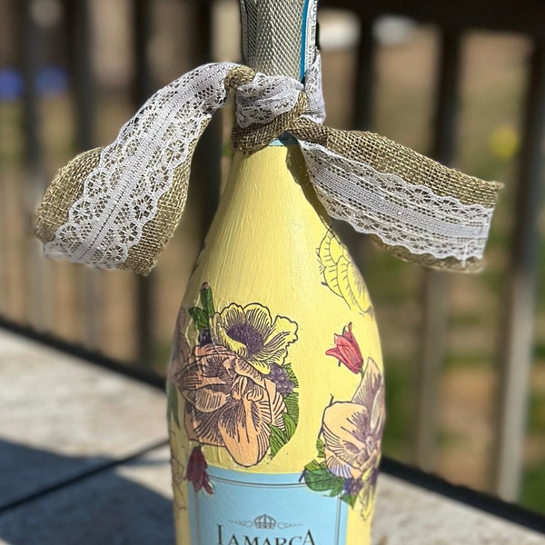 Painted Champagne Bottle