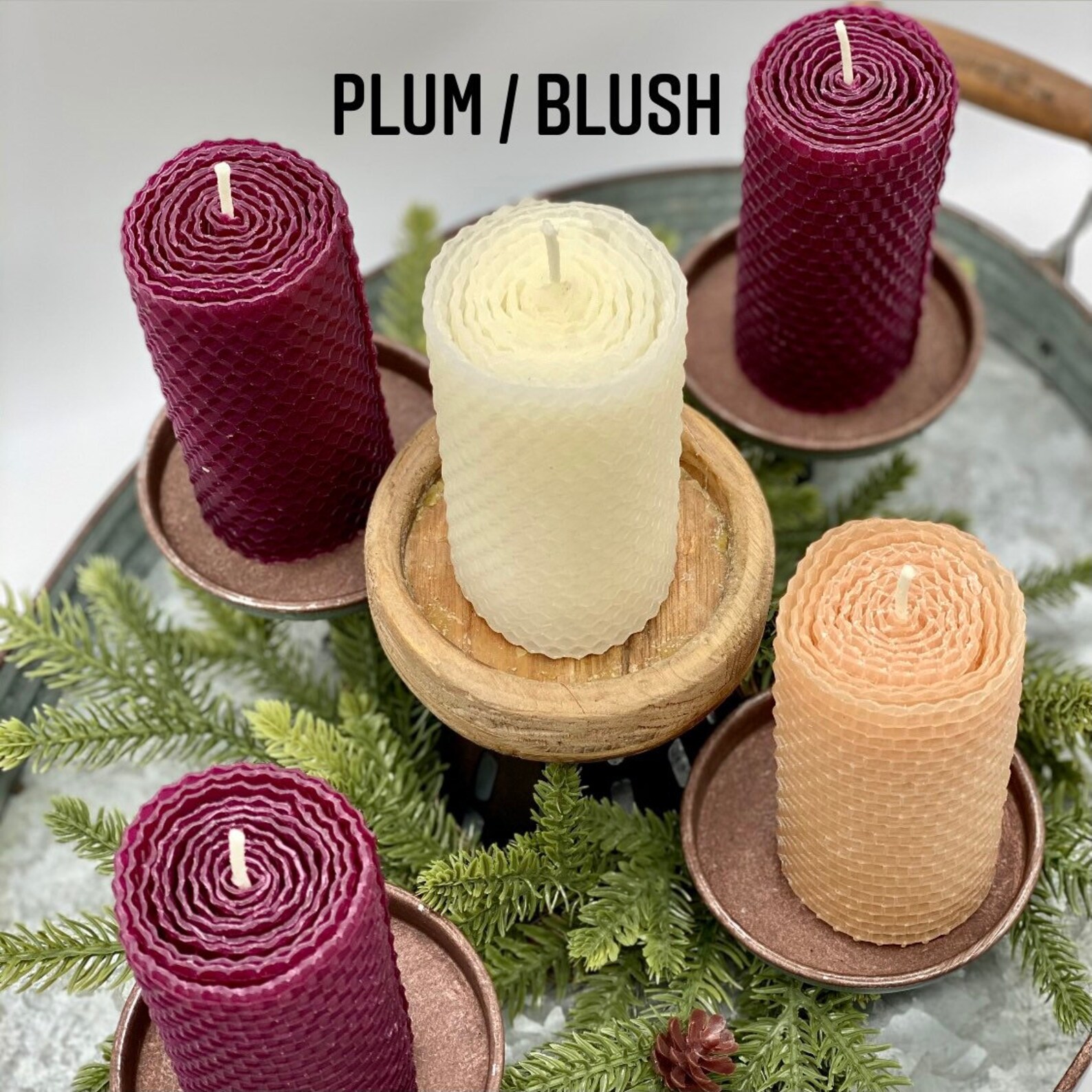 Beeswax Advent Candles Plum Blue Purple Red White Etsy