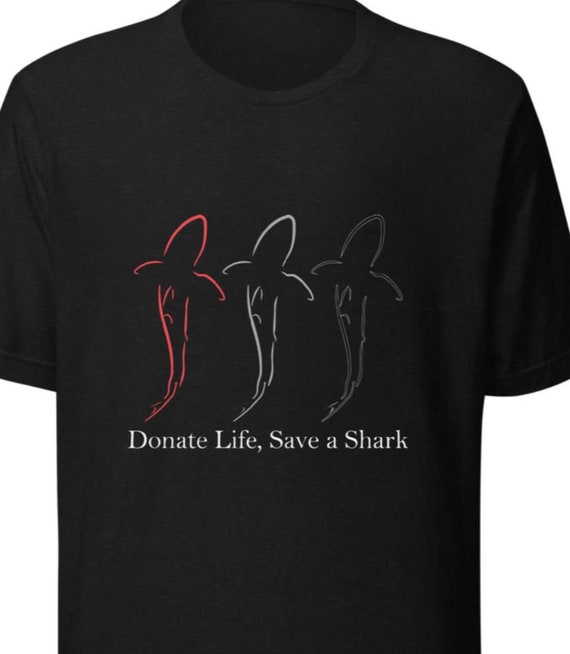 Donate Life Save a Shark T-Shirt – Dark Humor Shark Shirt – Funny Ocean Conservation Tee