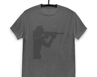 Armed Forces Tribute T-Shirt – Military Silhouette Rifleman Shirt – Tactical Patriotic Graphic Tee