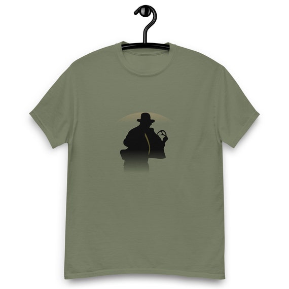 Indiana Boulder Chase T-Shirt – Minimalist Indy Adventure Tee – Funny Retro Archaeologist Movie Shirt
