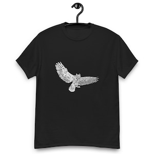 Spirit Animal Owl T-Shirt – Mystical Flying Owl Graphic Tee – Tribal Animal Totem Shirt for Nature & Night Lovers