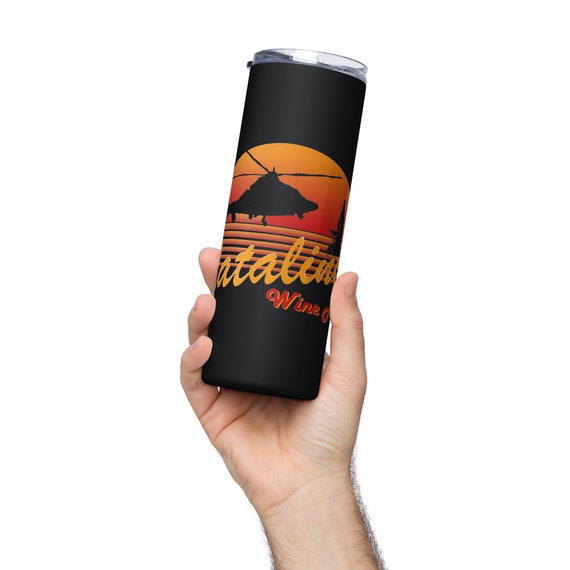Catalina Wine Mixer Tumbler – Funny Step Brothers Quote Cup – Sunset Helicopter Stainless Steel Wine Travel Mug