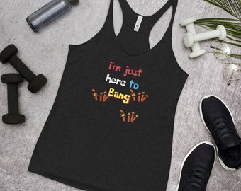 Jag är bara här för att knulla - Damlinne med racerbackmotiv och 4 juli-motiv