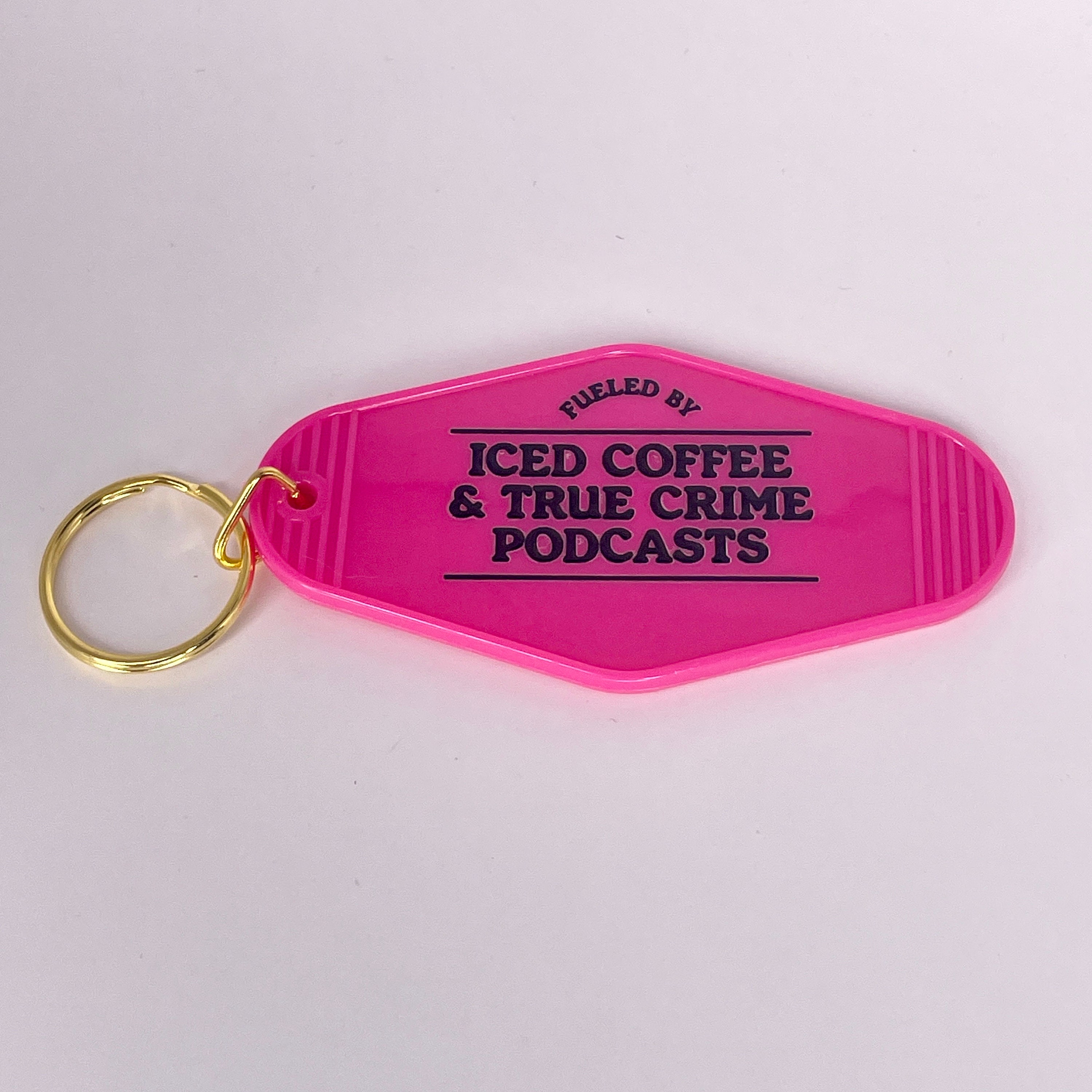 CarleyDesignsCo BRB Getting Iced Coffee Acrylic Keychain - Aesthetic, Car Keys, Gift Idea, Pink, Iced Coffee Queen, Present