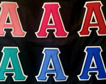 4 inch Instant Iron-On Greek Alphabet Letters (with White Outline) for Fraternities and Sororities