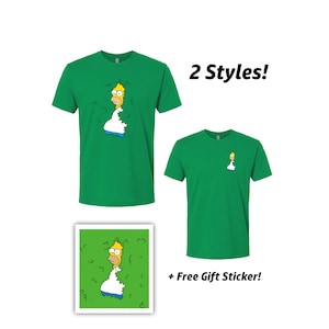 Homer Simpson Bush Exit Meme Tee Shirt (Bye-Bye Bushes) &quot;Two Bad Neighbors&quot; S7E13 1996