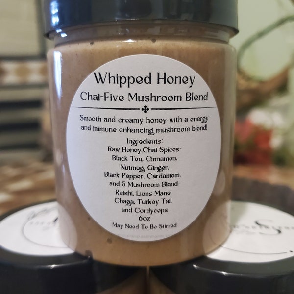 Whipped Chai Mushroom Honey 6oz Jar